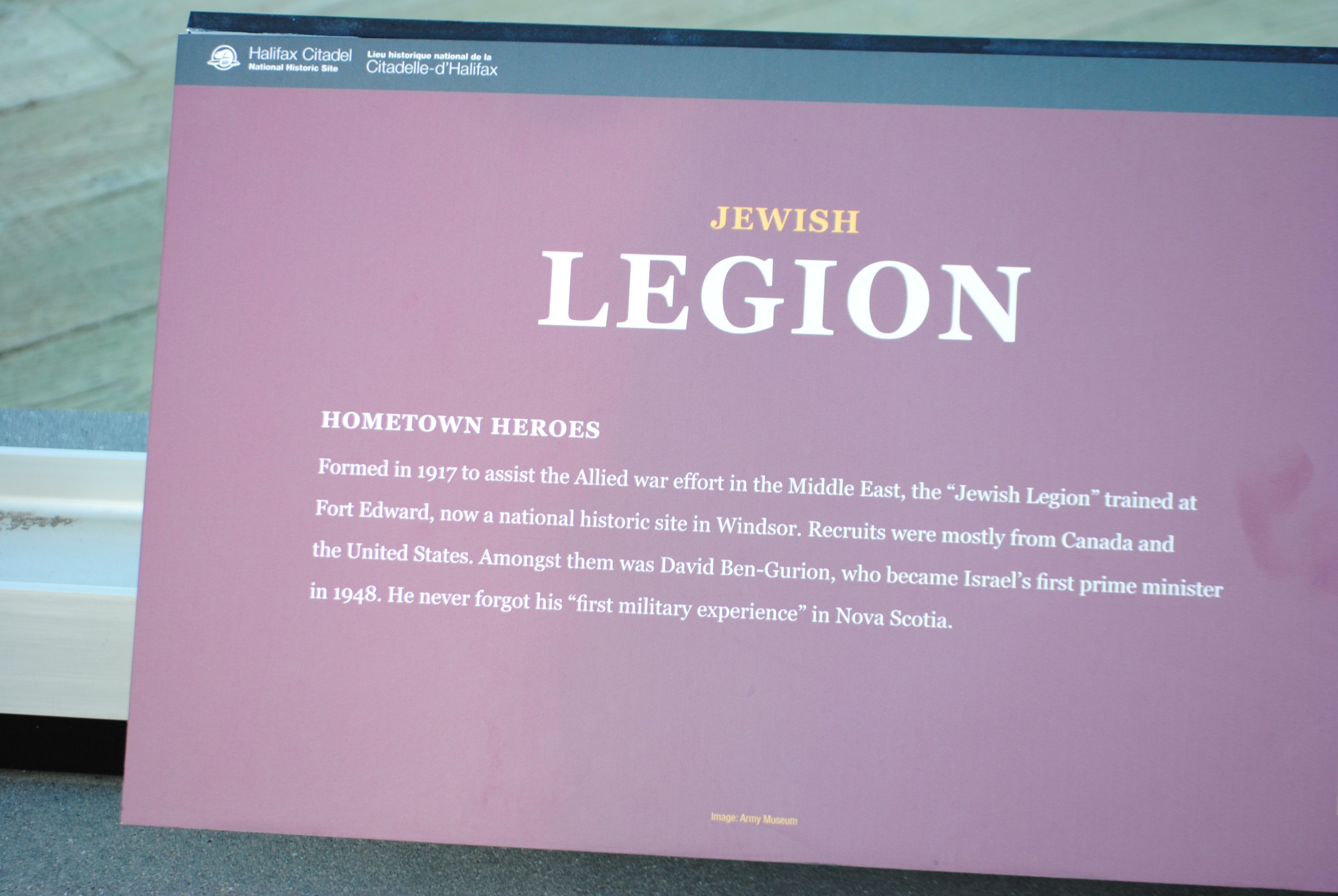 Memorial plaque Jewish Legion
