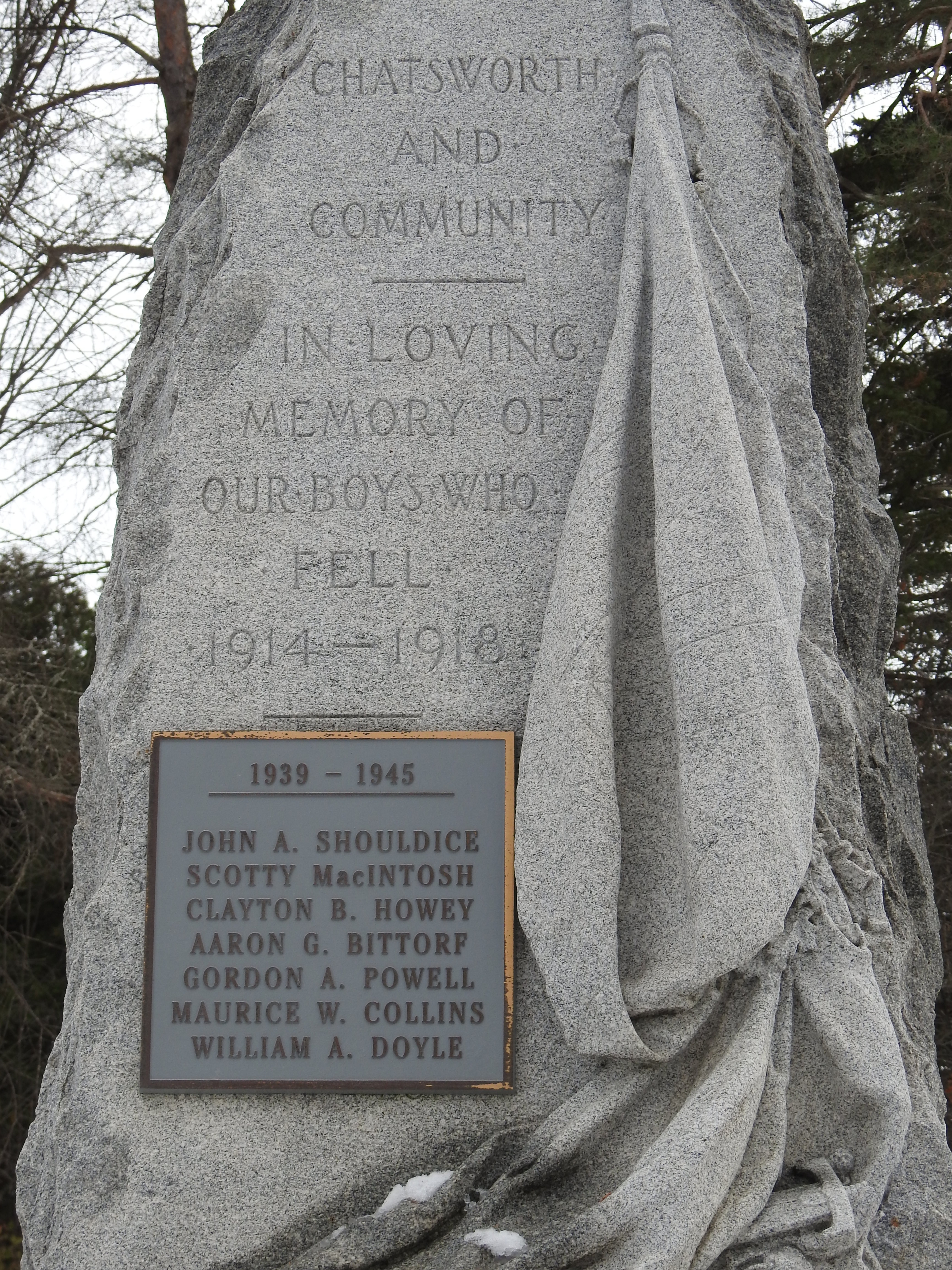 Detail of front of cenotaph