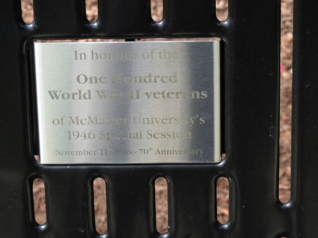 Plaque on bench