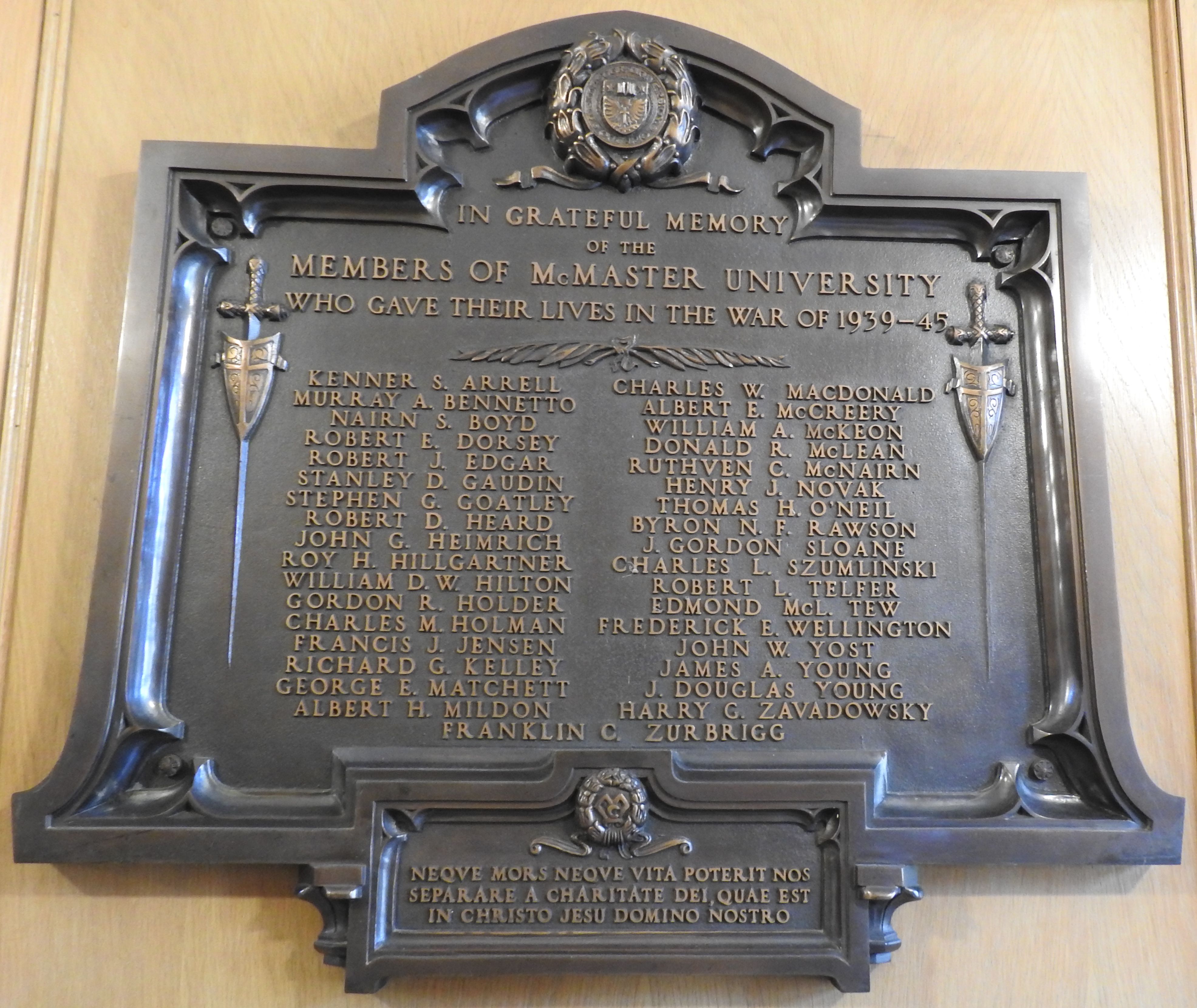 Plaque on bench