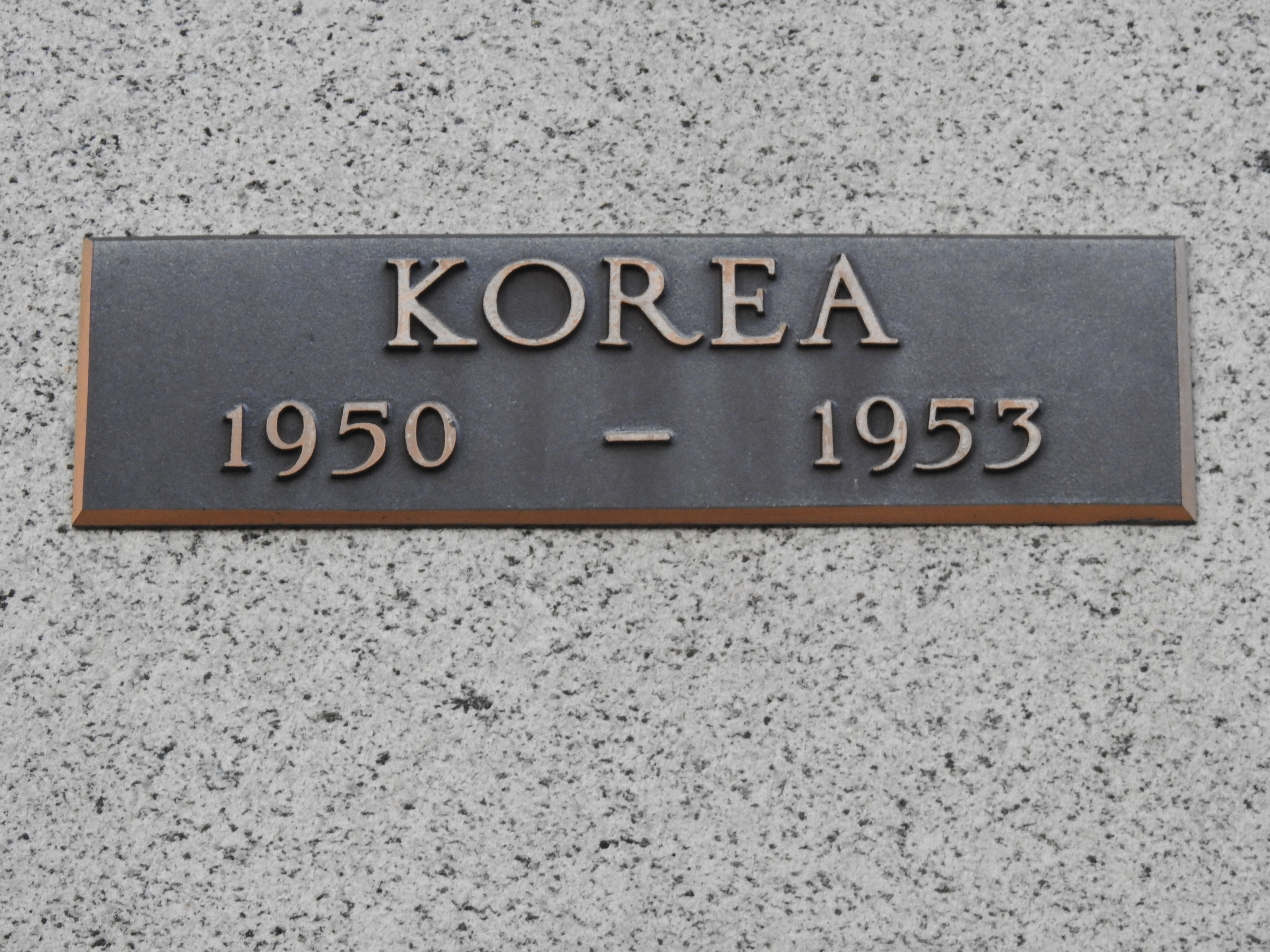 Korean War Memorial Plaque