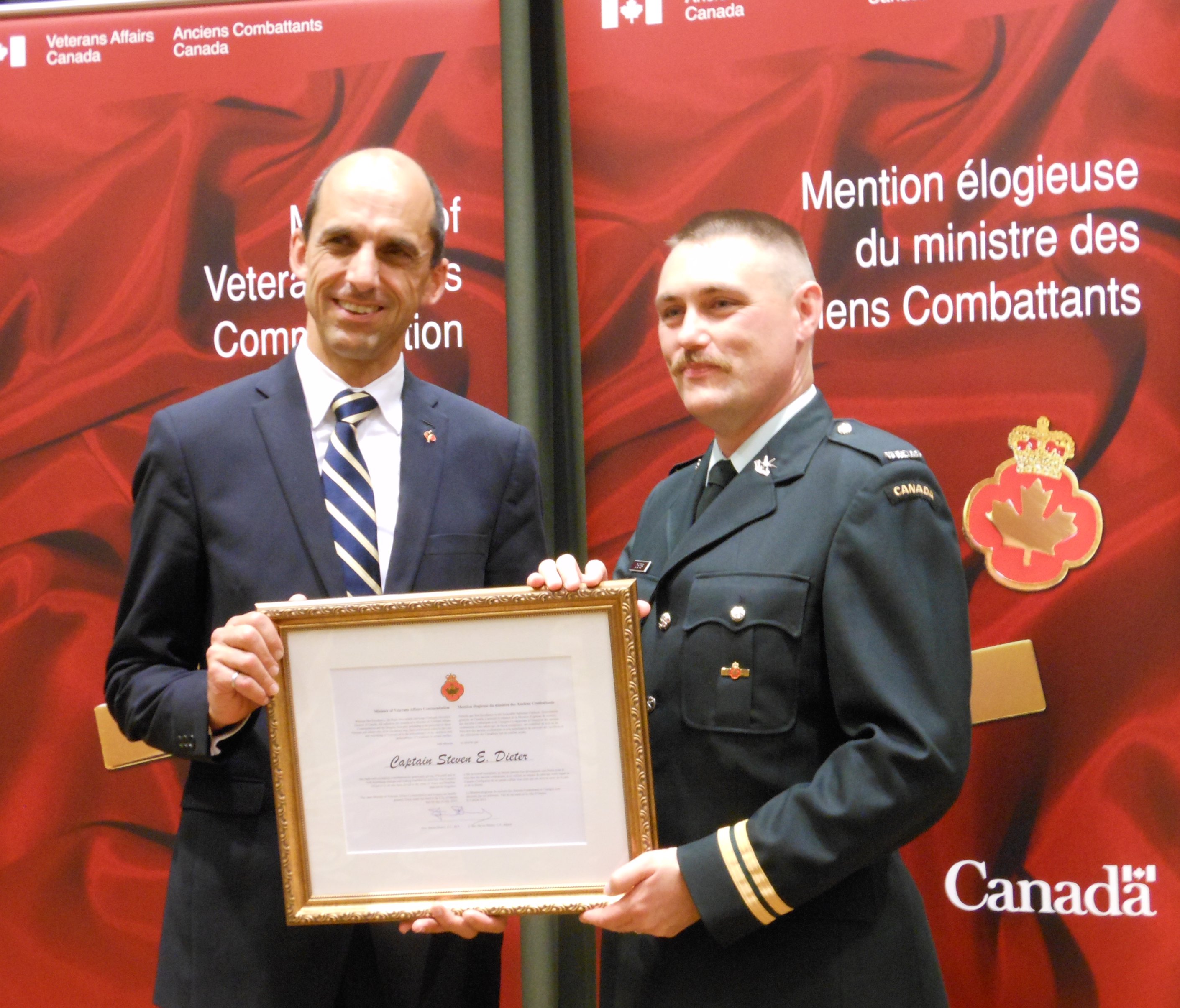 Minister of Veterans Affairs Commendation 2012